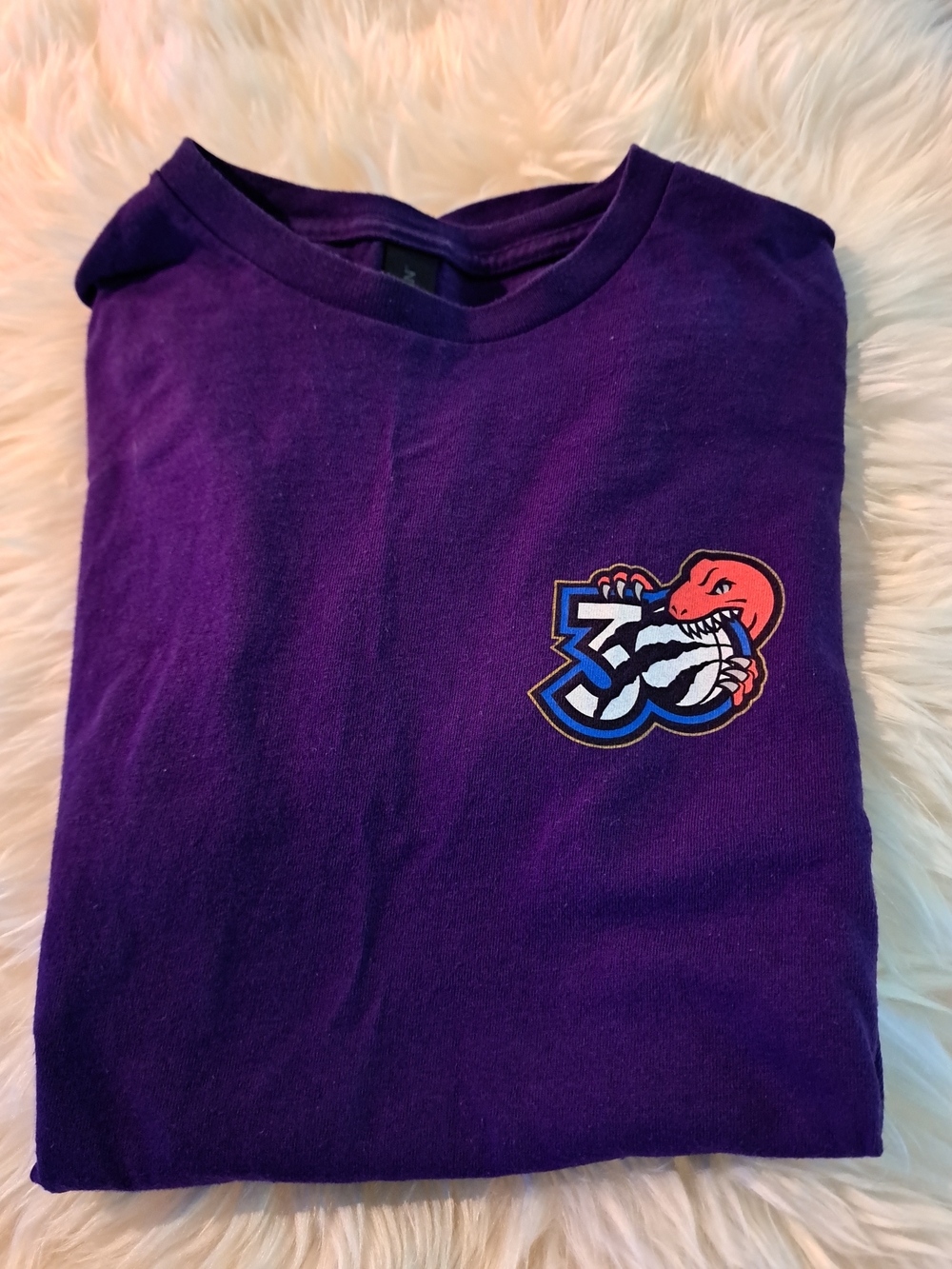 Tangerine Purple Tee with Colorful Mascot Patch